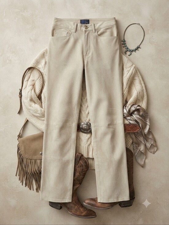 Jou Jou Denim - Vtg 90s Y2K Jou Jou Skins Leather Suede Bootcut Pants